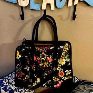 Dasein floral purse with gold arm strap and matching change purse